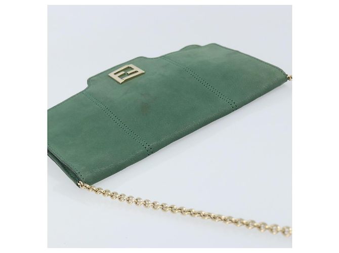 Borsa a Spalla FENDI in Pelle Verde Oro Auth bs33834 D'oro - vista 6