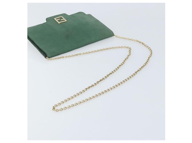 Borsa a Spalla FENDI in Pelle Verde Oro Auth bs33834 D'oro - vista 7