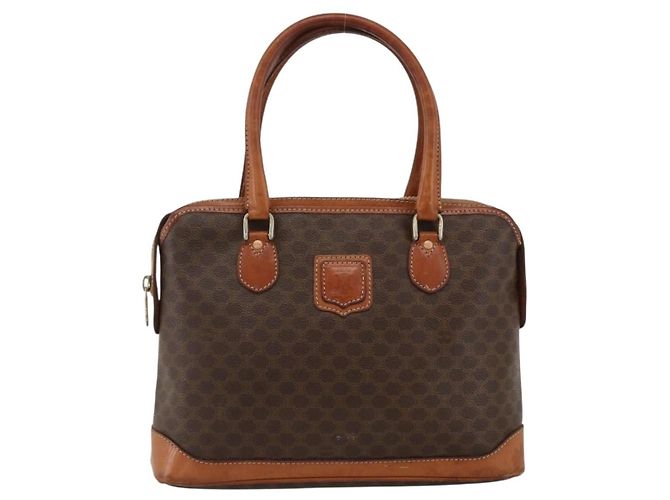 Céline Borsa a mano in tela Macadam CELINE in pelle PVC marrone e oro Auth ka2862 D'oro - vista 13