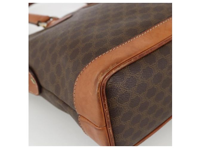 Céline Borsa a mano in tela Macadam CELINE in pelle PVC marrone e oro Auth ka2862 D'oro - vista 14