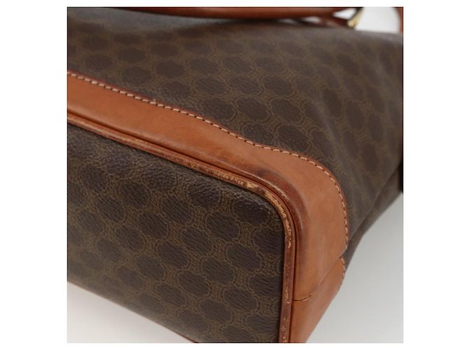 Céline Borsa a mano in tela Macadam CELINE in pelle PVC marrone e oro Auth ka2862 D'oro - vista 15