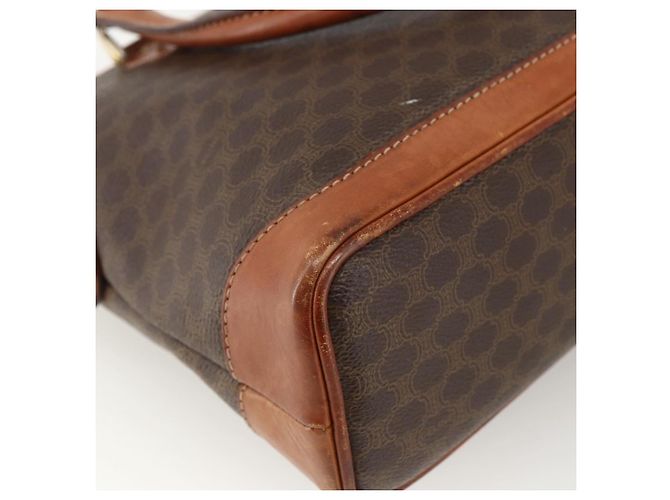 Céline Borsa a mano in tela Macadam CELINE in pelle PVC marrone e oro Auth ka2862 D'oro - vista 16
