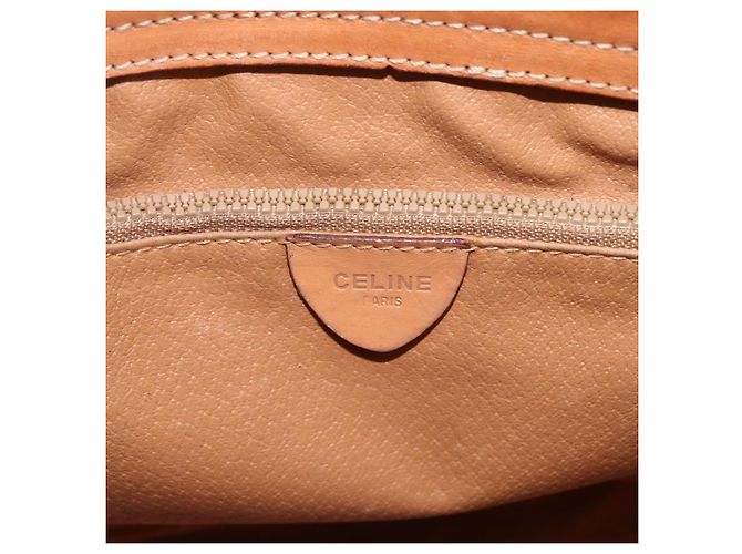 Céline Borsa a mano in tela Macadam CELINE in pelle PVC marrone e oro Auth ka2862 D'oro - vista 18
