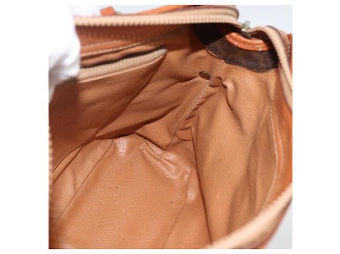 Céline Borsa a mano in tela Macadam CELINE in pelle PVC marrone e oro Auth ka2862 D'oro - vista 19