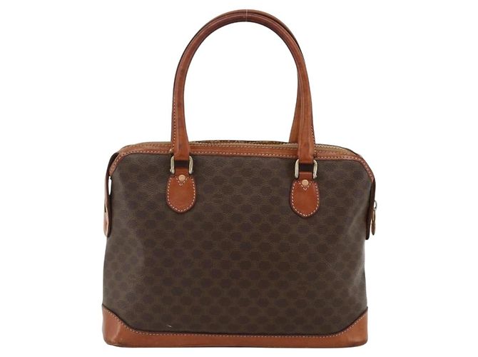 Céline Borsa a mano in tela Macadam CELINE in pelle PVC marrone e oro Auth ka2862 D'oro - vista 2