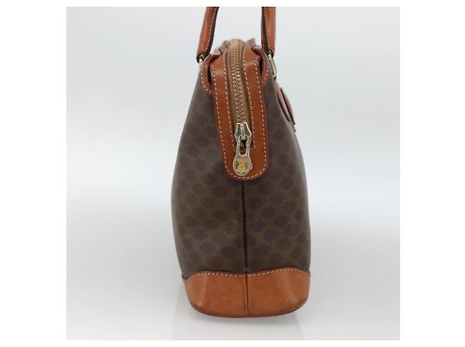 Céline Borsa a mano in tela Macadam CELINE in pelle PVC marrone e oro Auth ka2862 D'oro - vista 3
