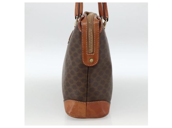 Céline Borsa a mano in tela Macadam CELINE in pelle PVC marrone e oro Auth ka2862 D'oro - vista 4