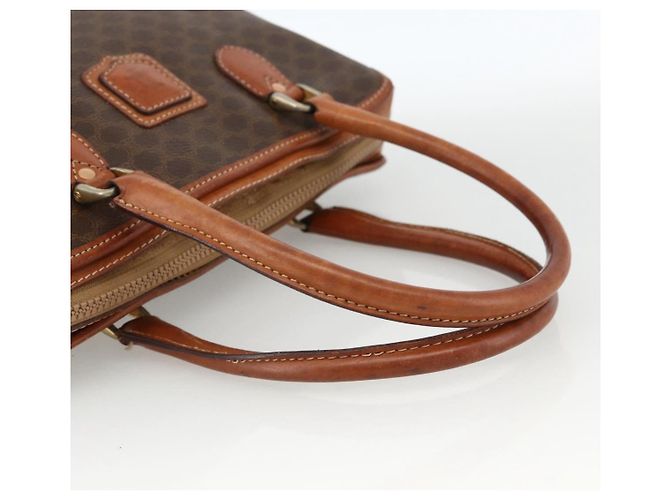 Céline Borsa a mano in tela Macadam CELINE in pelle PVC marrone e oro Auth ka2862 D'oro - vista 7