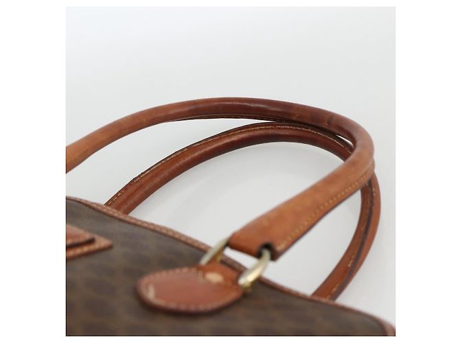 Céline Borsa a mano in tela Macadam CELINE in pelle PVC marrone e oro Auth ka2862 D'oro - vista 8