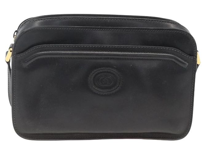 Borsa a Spalla in Pelle Nera e Oro GUCCI 007 256 0051 Auth 174016 Nero D'oro - vista 13