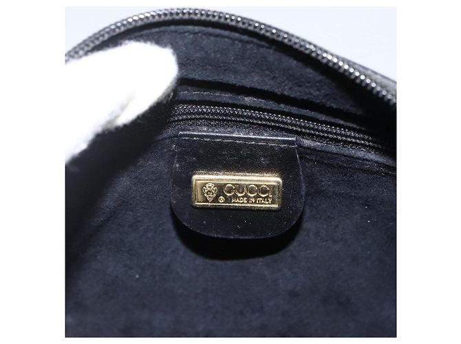 Borsa a Spalla in Pelle Nera e Oro GUCCI 007 256 0051 Auth 174016 Nero D'oro - vista 17