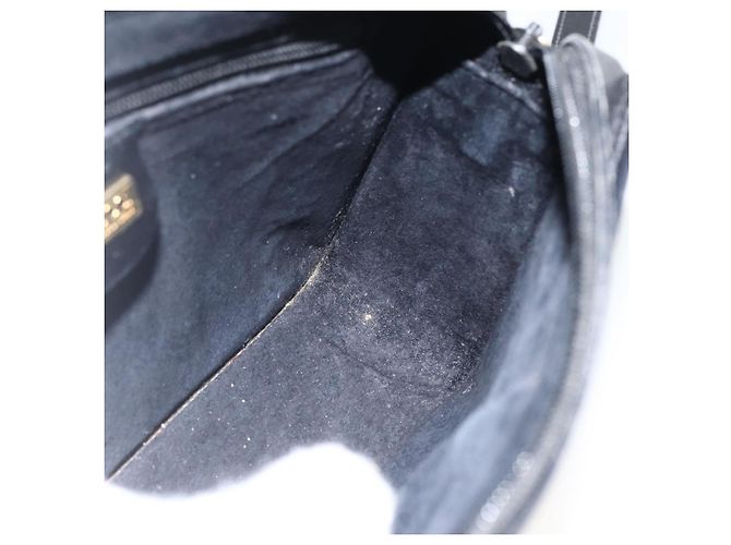 Borsa a Spalla in Pelle Nera e Oro GUCCI 007 256 0051 Auth 174016 Nero D'oro - vista 18