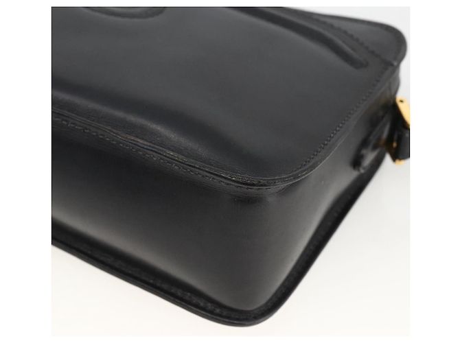 Borsa a Spalla in Pelle Nera e Oro GUCCI 007 256 0051 Auth 174016 Nero D'oro - vista 9