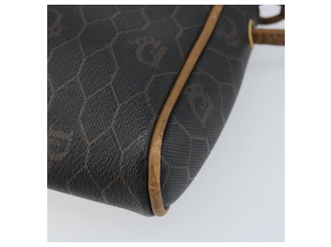 Borsa a spalla in tela a nido d'ape PVC nera e oro Christian Dior Auth ka2948 Nero D'oro - vista 15
