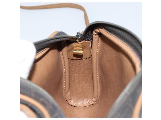 Borsa a spalla in tela a nido d'ape PVC nera e oro Christian Dior Auth ka2948 Nero D'oro - vista 17