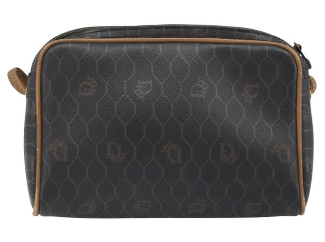 Borsa a spalla in tela a nido d'ape PVC nera e oro Christian Dior Auth ka2948 Nero D'oro - vista 2