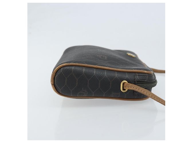 Borsa a spalla in tela a nido d'ape PVC nera e oro Christian Dior Auth ka2948 Nero D'oro - vista 3