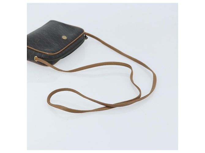 Borsa a spalla in tela a nido d'ape PVC nera e oro Christian Dior Auth ka2948 Nero D'oro - vista 7