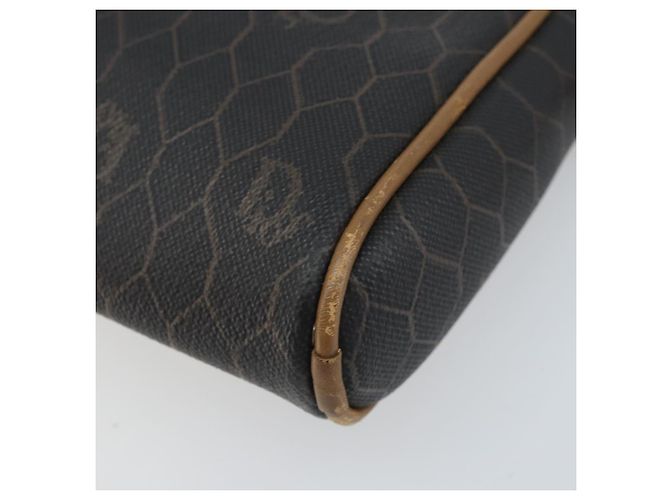 Borsa a spalla in tela a nido d'ape PVC nera e oro Christian Dior Auth ka2948 Nero D'oro - vista 9