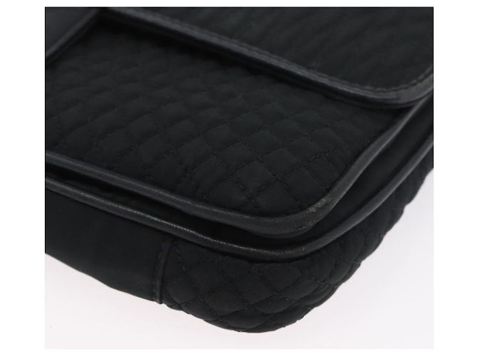 BALLY Borsa a Spalla a Catena Trapuntata in Nylon Nero e Oro Auth 160374 D'oro - vista 14