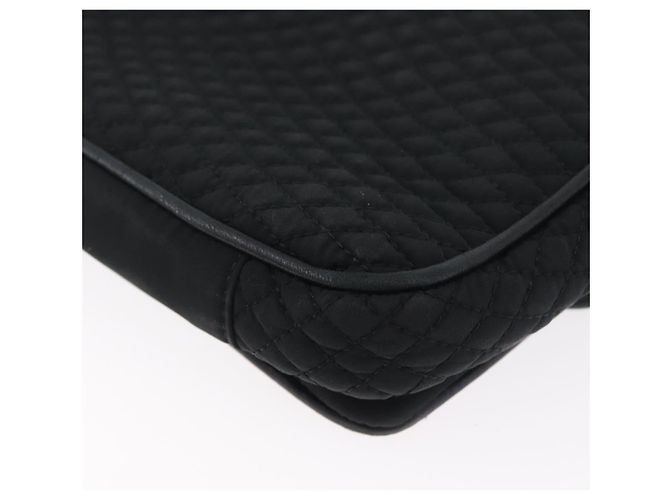 BALLY Borsa a Spalla a Catena Trapuntata in Nylon Nero e Oro Auth 160374 D'oro - vista 16