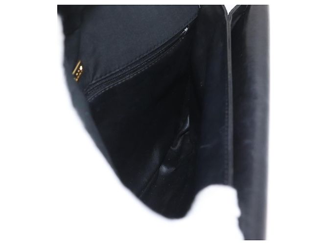 BALLY Borsa a Spalla a Catena Trapuntata in Nylon Nero e Oro Auth 160374 D'oro - vista 19