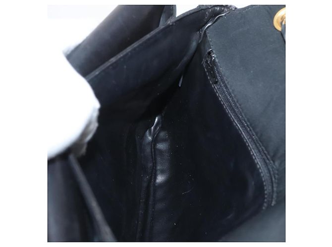 BALLY Borsa a Spalla a Catena Trapuntata in Nylon Nero e Oro Auth 160374 D'oro - vista 20