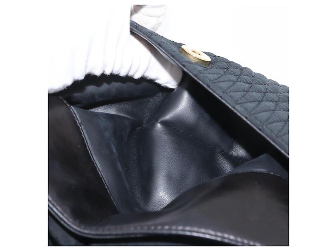 BALLY Borsa a Spalla a Catena Trapuntata in Nylon Nero e Oro Auth 160374 D'oro - vista 21