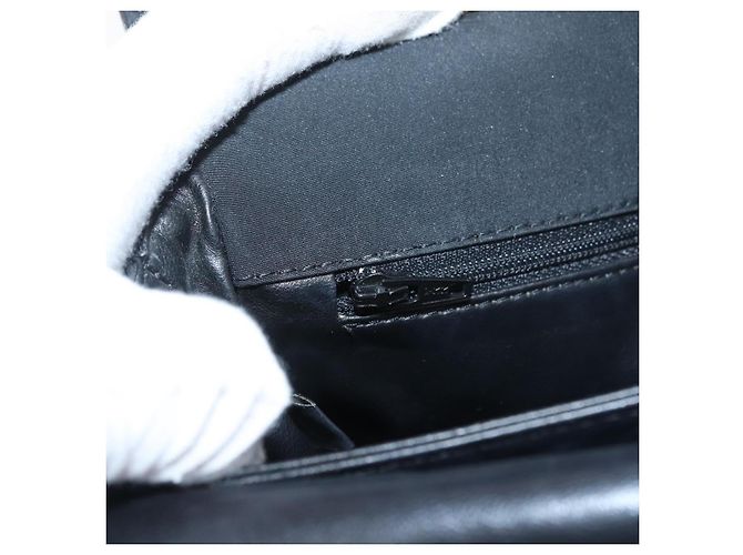 BALLY Borsa a Spalla a Catena Trapuntata in Nylon Nero e Oro Auth 160374 D'oro - vista 23