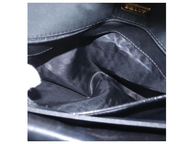 BALLY Borsa a Spalla a Catena Trapuntata in Nylon Nero e Oro Auth 160374 D'oro - vista 24