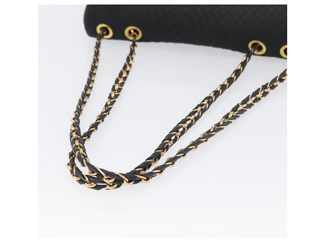 BALLY Borsa a Spalla a Catena Trapuntata in Nylon Nero e Oro Auth 160374 D'oro - vista 7