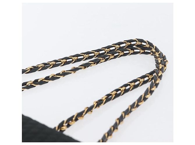 BALLY Borsa a Spalla a Catena Trapuntata in Nylon Nero e Oro Auth 160374 D'oro - vista 8