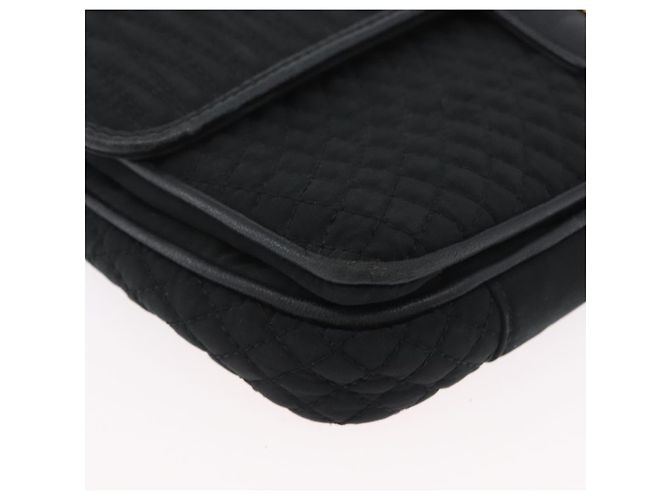 BALLY Borsa a Spalla a Catena Trapuntata in Nylon Nero e Oro Auth 160374 D'oro - vista 9