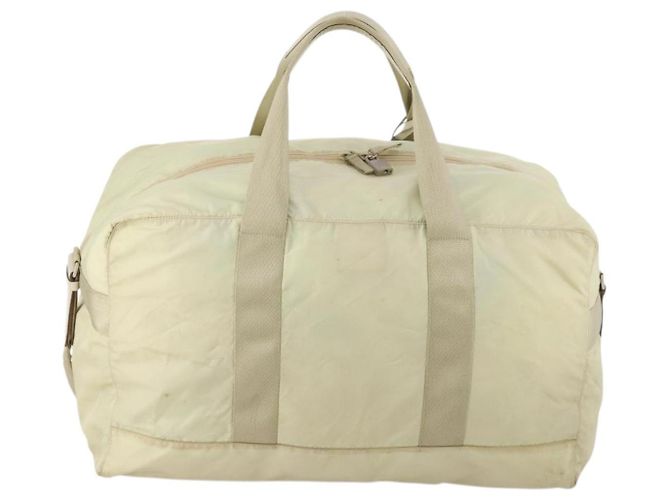 Borsa Boston Prada in nylon crema beige Auth ti3742 Crudo - vista 2
