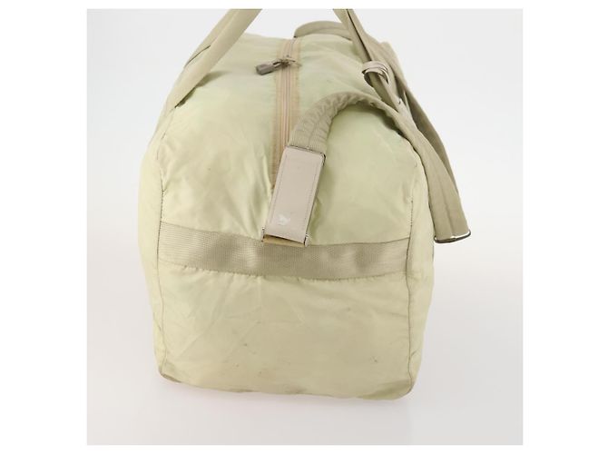 Borsa Boston Prada in nylon crema beige Auth ti3742 Crudo - vista 4