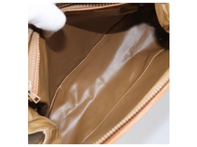 Céline Borsa a mano in tela Macadam CELINE in pelle PVC beige oro Auth 173793 D'oro - vista 11