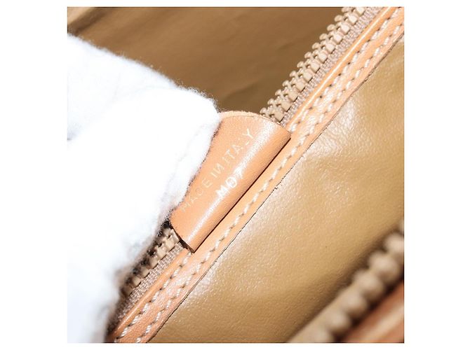 Céline Borsa a mano in tela Macadam CELINE in pelle PVC beige oro Auth 173793 D'oro - vista 12