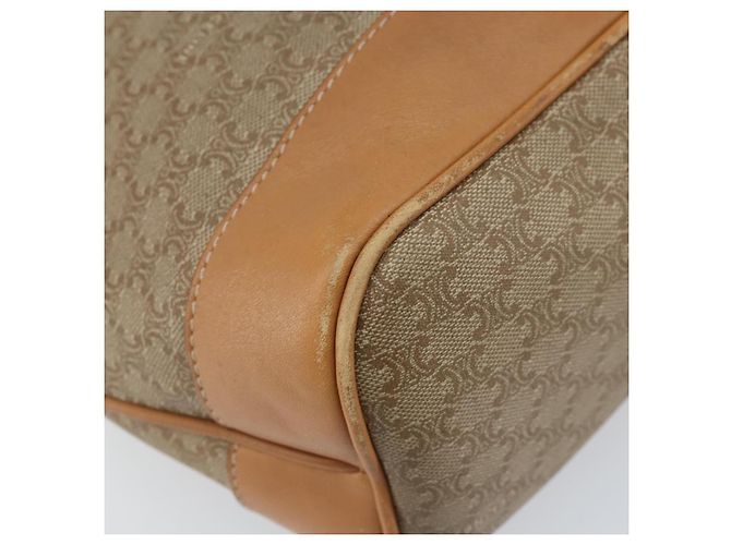 Céline Borsa a mano in tela Macadam CELINE in pelle PVC beige oro Auth 173793 D'oro - vista 15
