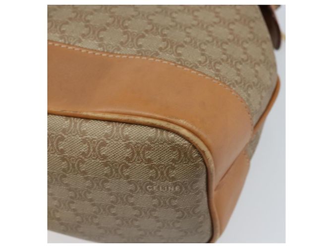 Céline Borsa a mano in tela Macadam CELINE in pelle PVC beige oro Auth 173793 D'oro - vista 16