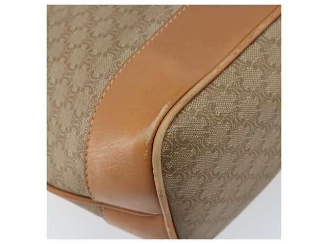 Céline Borsa a mano in tela Macadam CELINE in pelle PVC beige oro Auth 173793 D'oro - vista 17