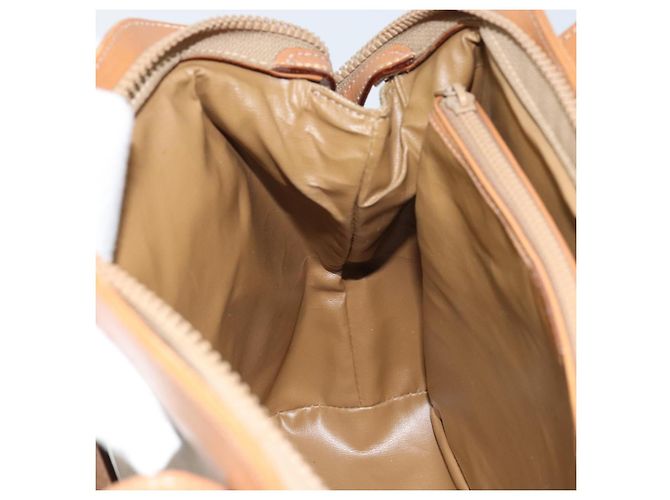 Céline Borsa a mano in tela Macadam CELINE in pelle PVC beige oro Auth 173793 D'oro - vista 22