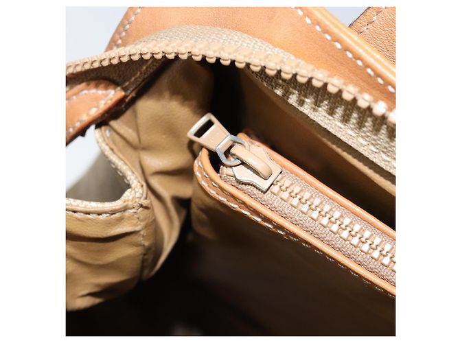 Céline Borsa a mano in tela Macadam CELINE in pelle PVC beige oro Auth 173793 D'oro - vista 23