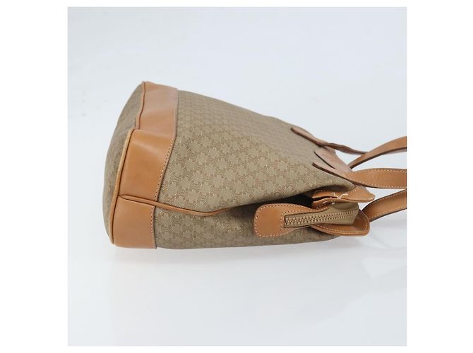 Céline Borsa a mano in tela Macadam CELINE in pelle PVC beige oro Auth 173793 D'oro - vista 3