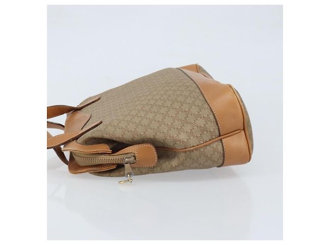 Céline Borsa a mano in tela Macadam CELINE in pelle PVC beige oro Auth 173793 D'oro - vista 5