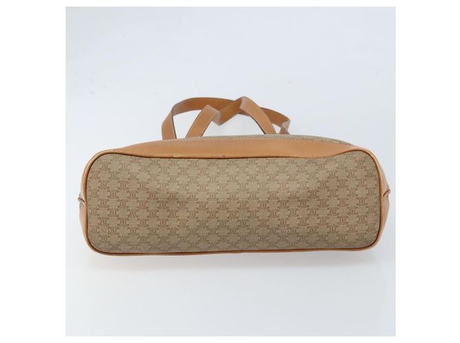 Céline Borsa a mano in tela Macadam CELINE in pelle PVC beige oro Auth 173793 D'oro - vista 6