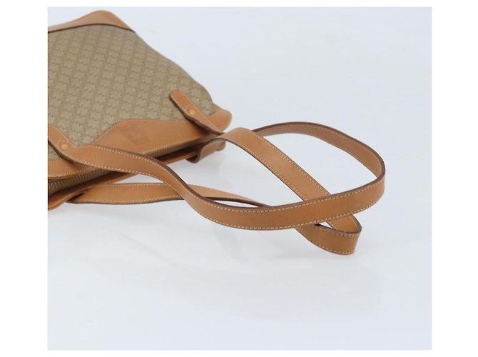 Céline Borsa a mano in tela Macadam CELINE in pelle PVC beige oro Auth 173793 D'oro - vista 8