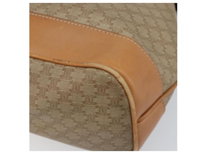 Céline Borsa a mano in tela Macadam CELINE in pelle PVC beige oro Auth 173793 D'oro - vista 9