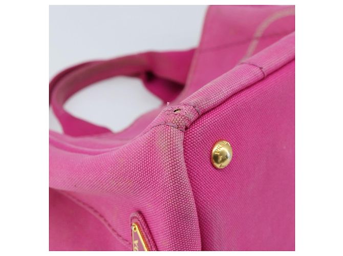 PRADA Canapa PM Borsa a mano in tela rosa oro Auth hk3537 D'oro - vista 15