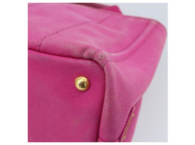 PRADA Canapa PM Borsa a mano in tela rosa oro Auth hk3537 D'oro - vista 16
