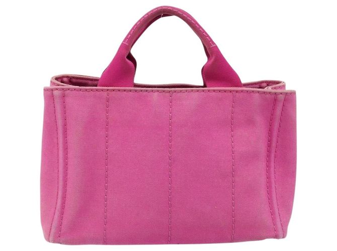 PRADA Canapa PM Borsa a mano in tela rosa oro Auth hk3537 D'oro - vista 2